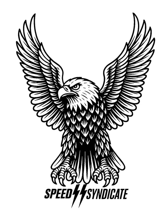 Speed Syndicate Iron Eagle On White Tee - American Performance Motorcycle Tee Shirt