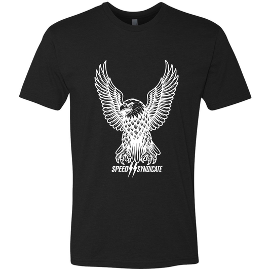 Speed Syndicate White Iron Eagle On Black Tee - American Performance Motorcycle Tee Shirt
