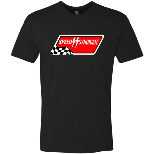 Speed Syndicate Full Synthetic White on Black Tee - American Performance Motorcycle Tee Shirt