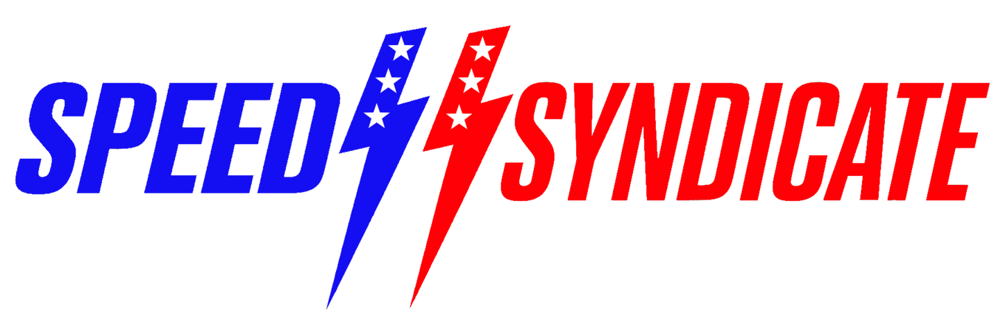 Speed Syndicate Patriot Logo Tee On Heather Heavy Metal Gray Tee- American Performance Motorcycle Tee