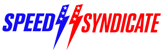 Speed Syndicate Patriot Logo Tee On Heather Heavy Metal Gray Tee- American Performance Motorcycle Tee