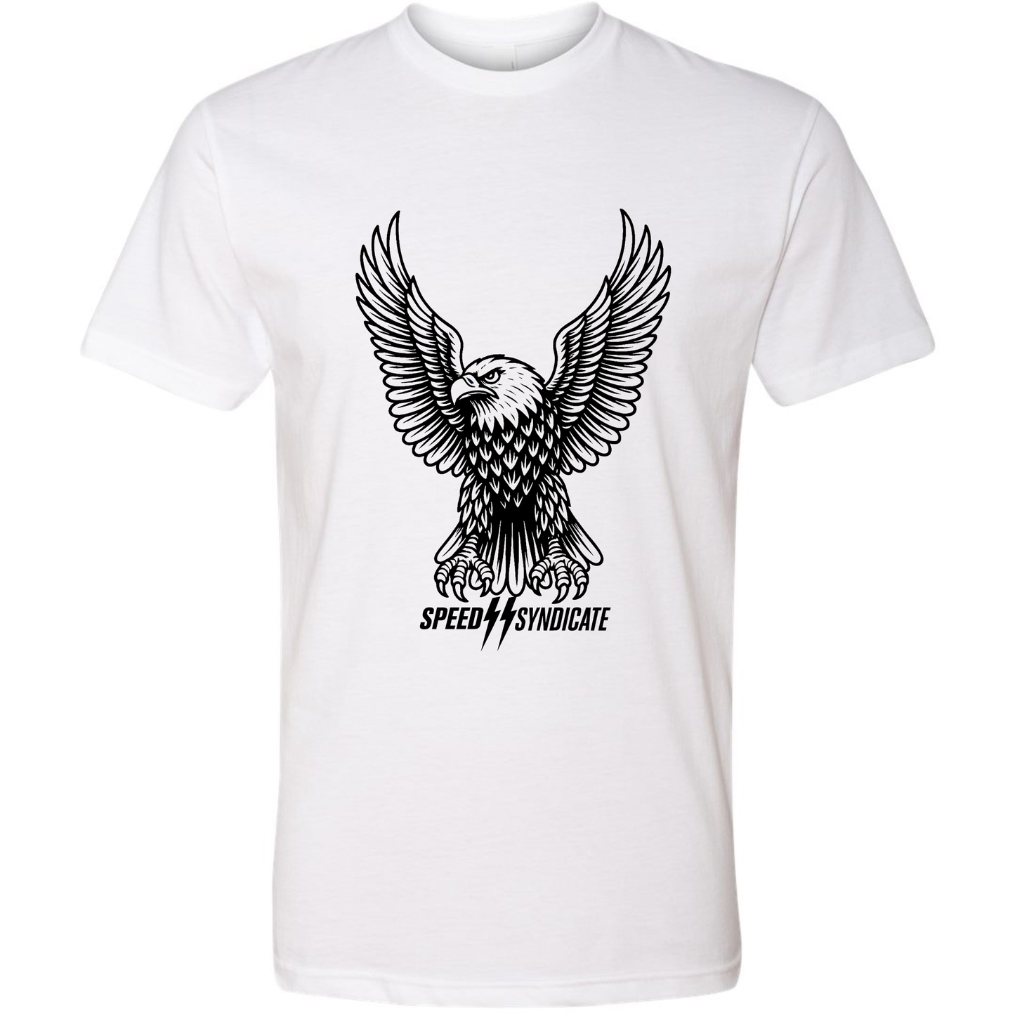 Speed Syndicate Iron Eagle On White Tee - American Performance Motorcycle Tee Shirt