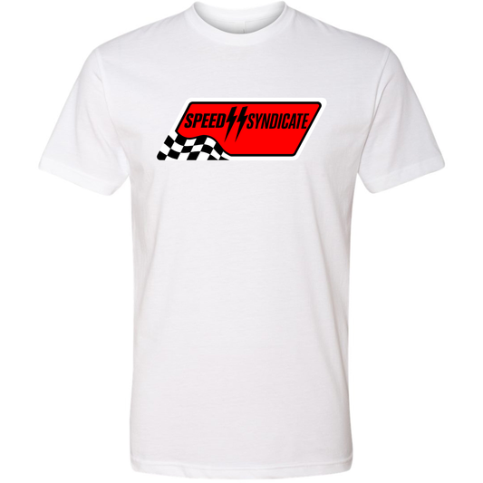 Speed Syndicate Full Synthetic Black On White Tee- American Performance Motorcycle Tee Shirt