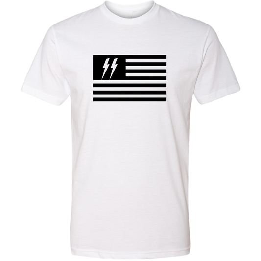 Speed Syndicate Black Flag On White Tee – American Performance Motorcycle Tee Shirt