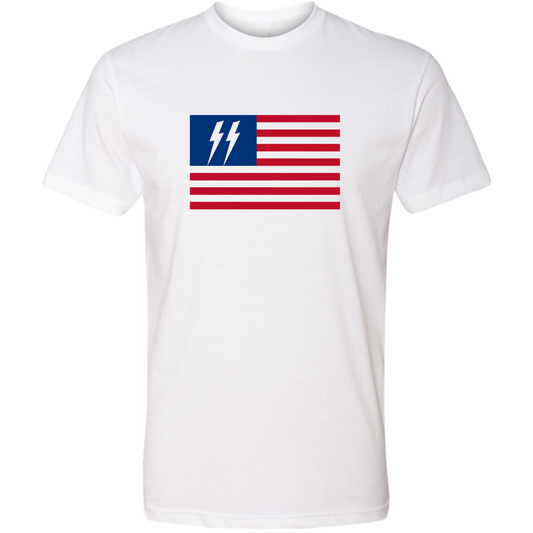 Speed Syndicate Freedom Strike On White Tee – American Performance Motorcycle Tee Shirt
