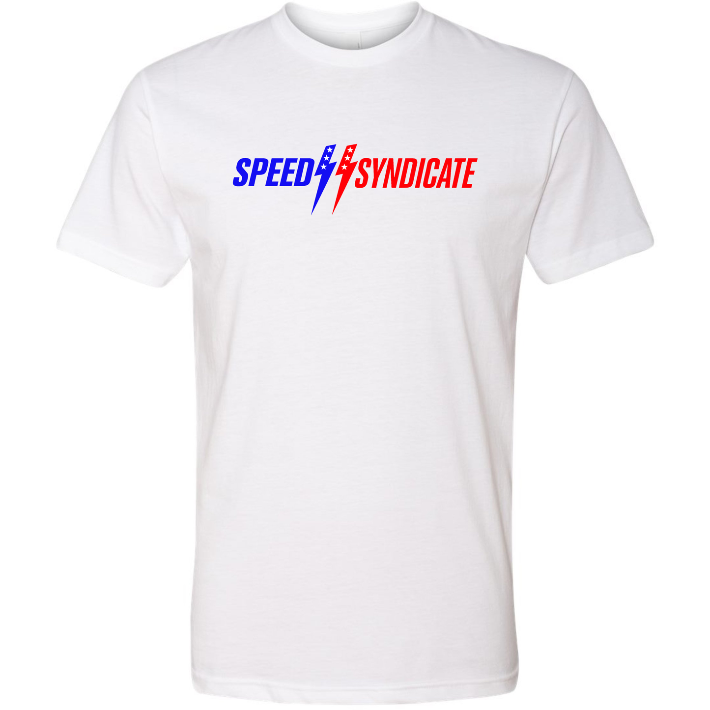 Speed Syndicate Patriot Logo On White Tee - American Performance Motorcycle Tee Shirt