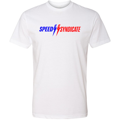 Speed Syndicate Patriot Logo On White Tee - American Performance Motorcycle Tee Shirt