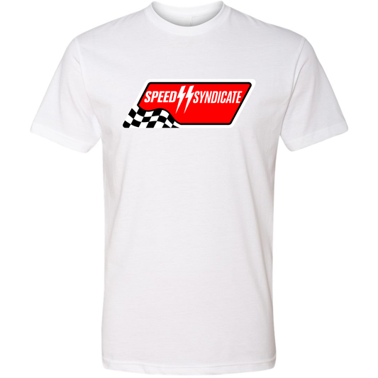 Speed Syndicate Full Synthetic White on White Tee - American Performance Motorcycle Tee Shirt