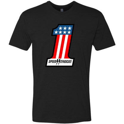 Speed Syndicate #1 On Black Tee – American Performance Motorcycle Tee Shirt