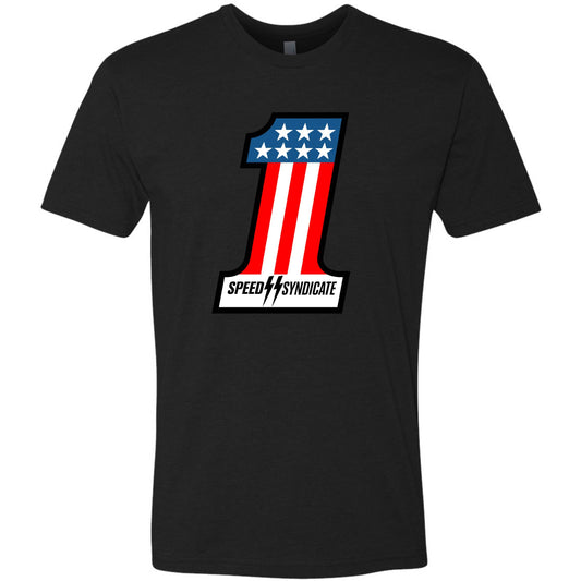 Speed Syndicate #1 On Black Tee – American Performance Motorcycle Tee Shirt