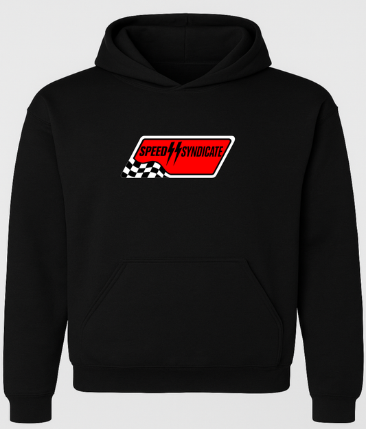 Speed Syndicate Full Synthetic Black On Black Hooded Sweatshirt- American Performance Motorcycle Hooded Sweatshirt