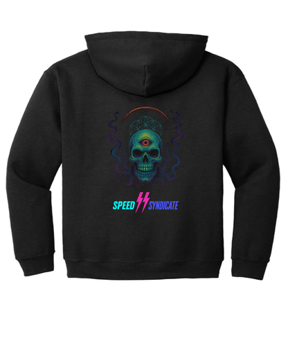 Speed Syndicate Mindstrike Neon Third Eye Skull Hooded Sweatshirt