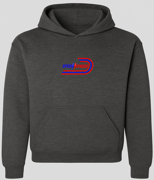Speed Syndicate Bullet On Dark Heather Gray Hooded Sweatshirt -American Performance Motorcycle Hooded Sweatshirt