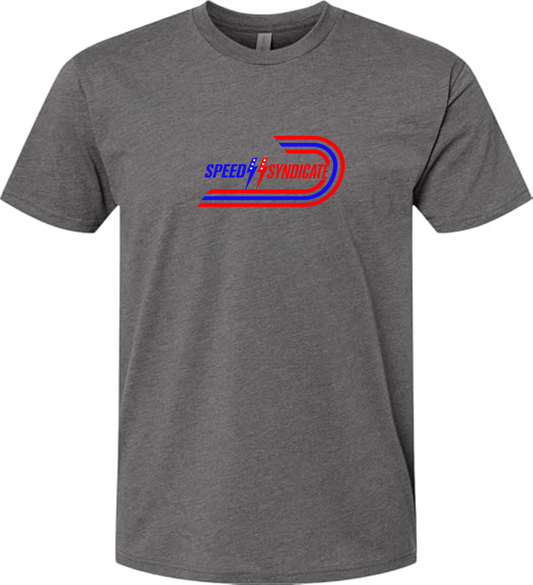 Speed Syndicate Bullet On Heather Heavy Metal Gray Tee Tee -American Performance Motorcycle Tee Shirt