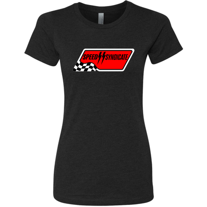 Women's Speed Syndicate Black Full Synthetic T-Shirt
