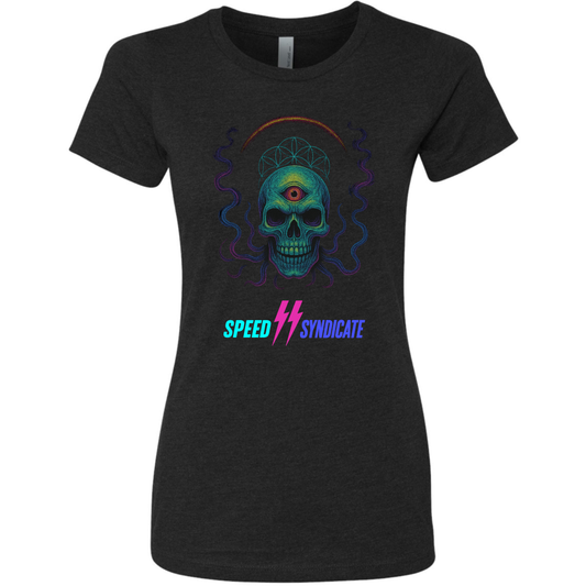 Women's Speed Syndicate Mindstrike Neon Third Eye Skull T-Shirt