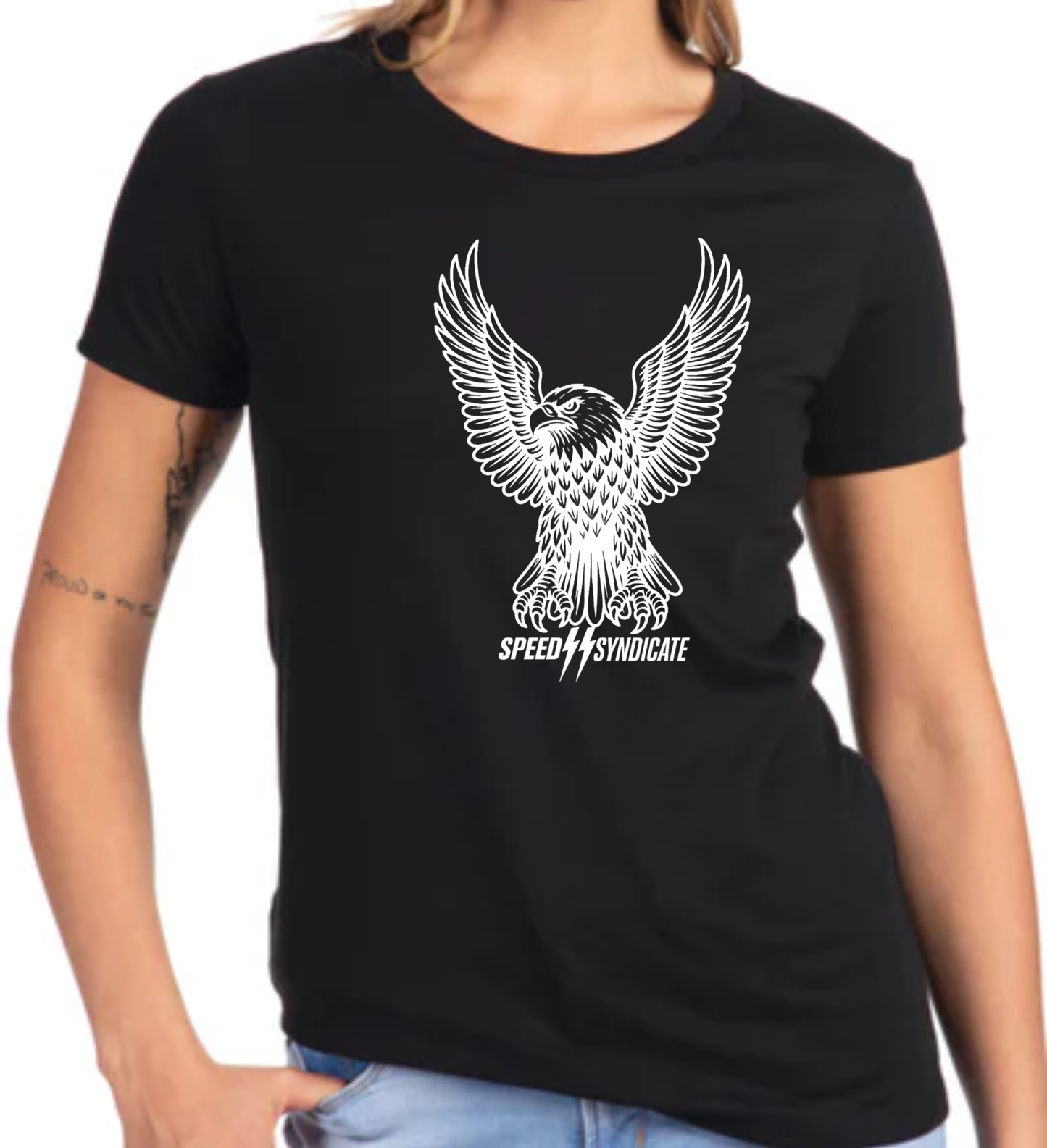 Women's Speed Syndicate White Iron Eagle T-Shirt