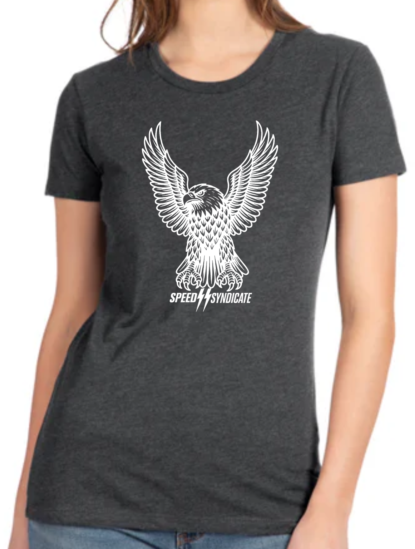 Women's Speed Syndicate White Iron Eagle T-Shirt