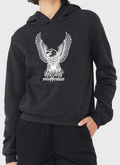 Women's Speed Syndicate White Iron Eagle Hooded Sweatshirt