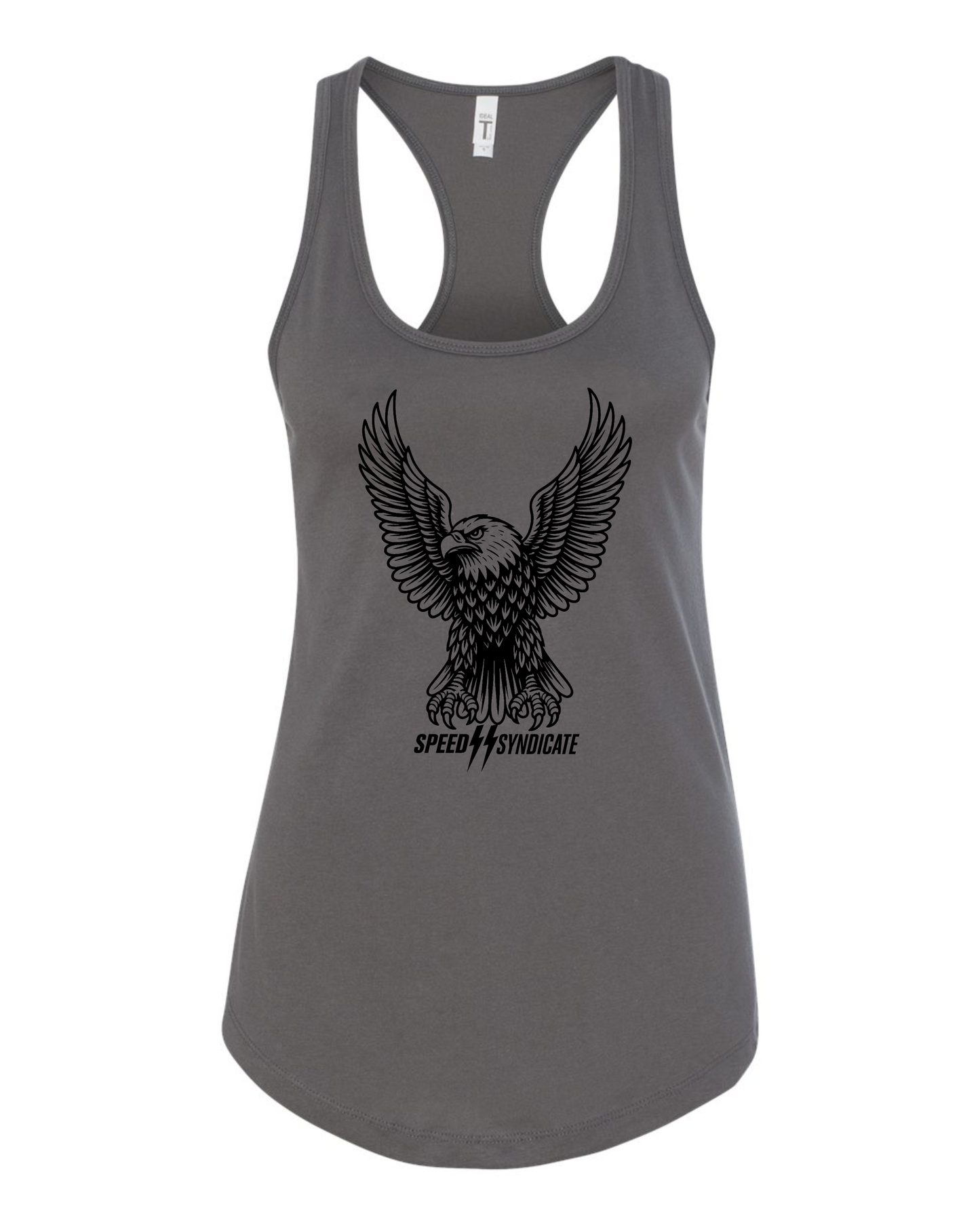 Women's Speed Syndicate Black Iron Eagle Racerback Tank Top