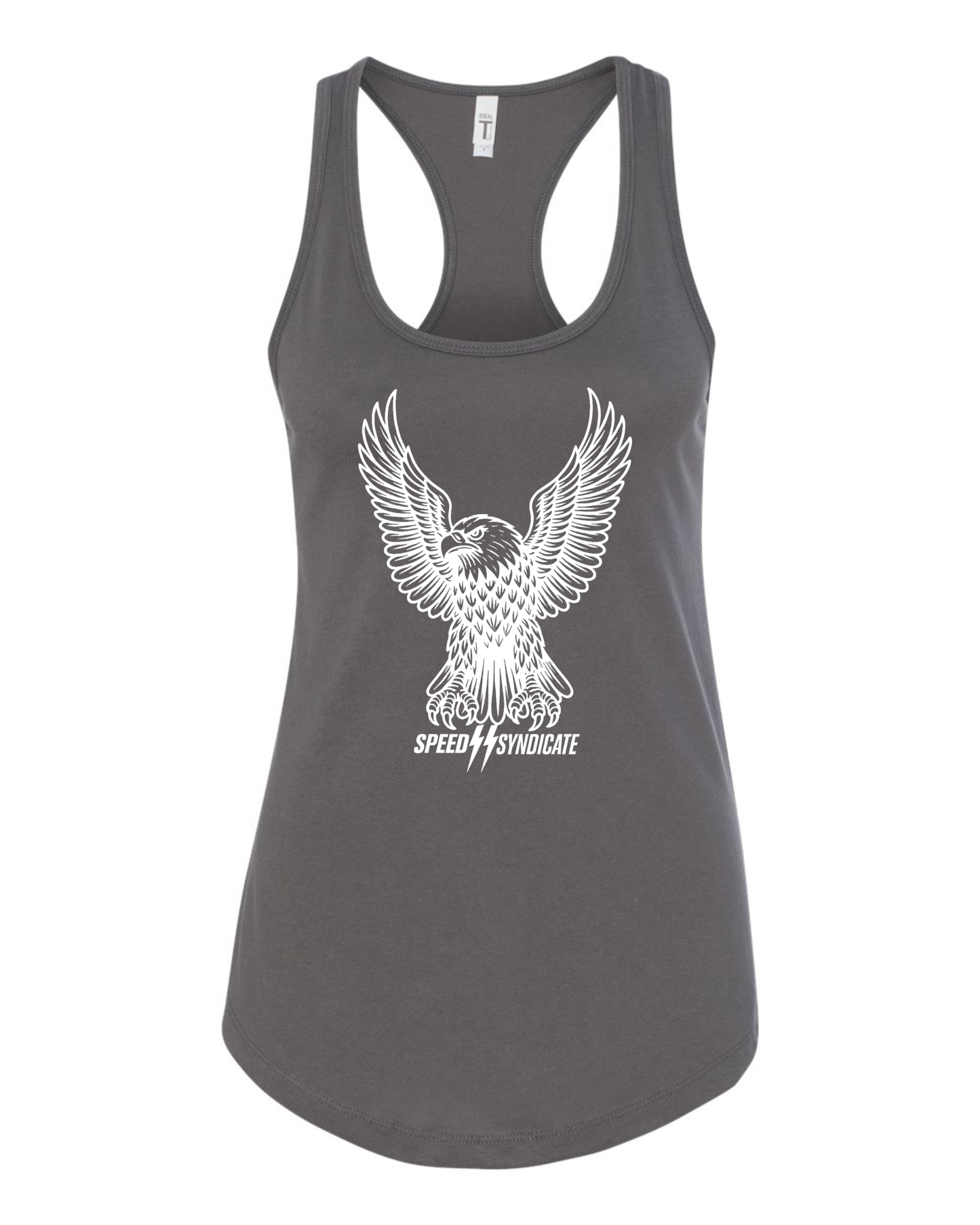 Women's Speed Syndicate White Iron Eagle Racerback Tank Top
