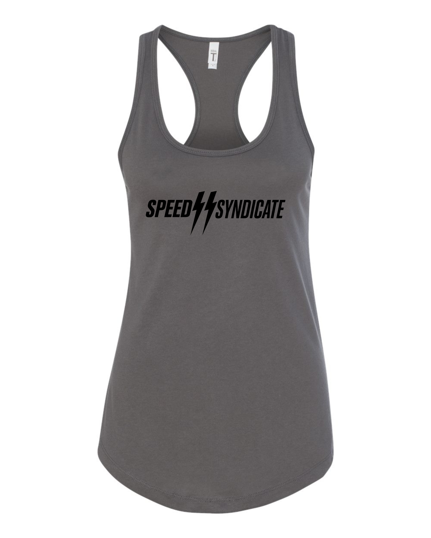 Women's Speed Syndicate Black Standard Issue Logo Racerback Tank Top