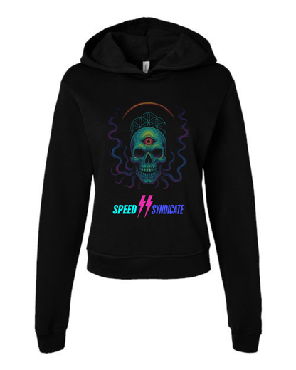 Women's Speed Syndicate Mindstrike Neon Third Eye Skull Hooded Sweatshirt