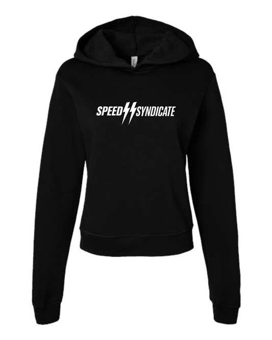 Women's Speed Syndicate Standard Issue White Logo On Black Hooded Sweatshirt - American Performance Motorcycle Hooded Sweatshirt