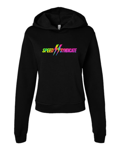 Women's Speed Syndicate Tie Dye Bolt Neon Fade Logo Hooded Sweatshirt