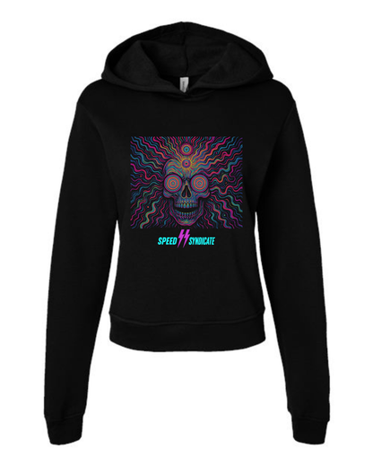 Women's Speed Syndicate High Voltage Trip Psychedelic Skull Hooded Sweatshirt