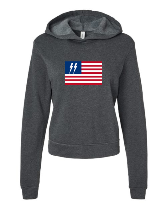 Women's Speed Syndicate Freedom Strike On Dark Heather Gray Hooded Sweatshirt – American Performance Motorcycle Hooded Sweatshirt