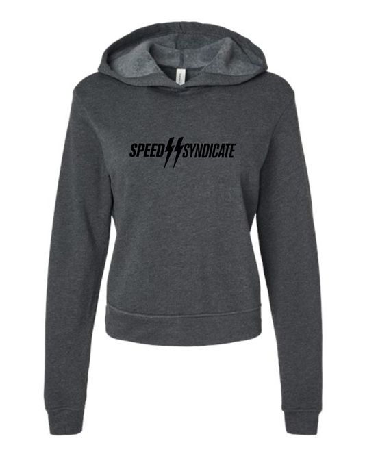 Women's Speed Syndicate Standard Issue Black Logo On Dark Heather Gray Hooded Sweatshirt - American Performance Motorcycle Hooded Sweatshirt