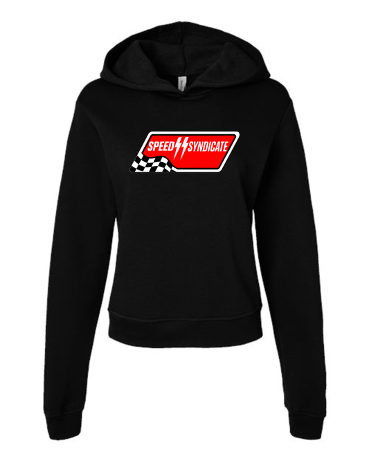 Women's Speed Syndicate Full Synthetic White On Black Hooded Sweatshirt - American Performance Motorcycle Hooded Sweatshirt
