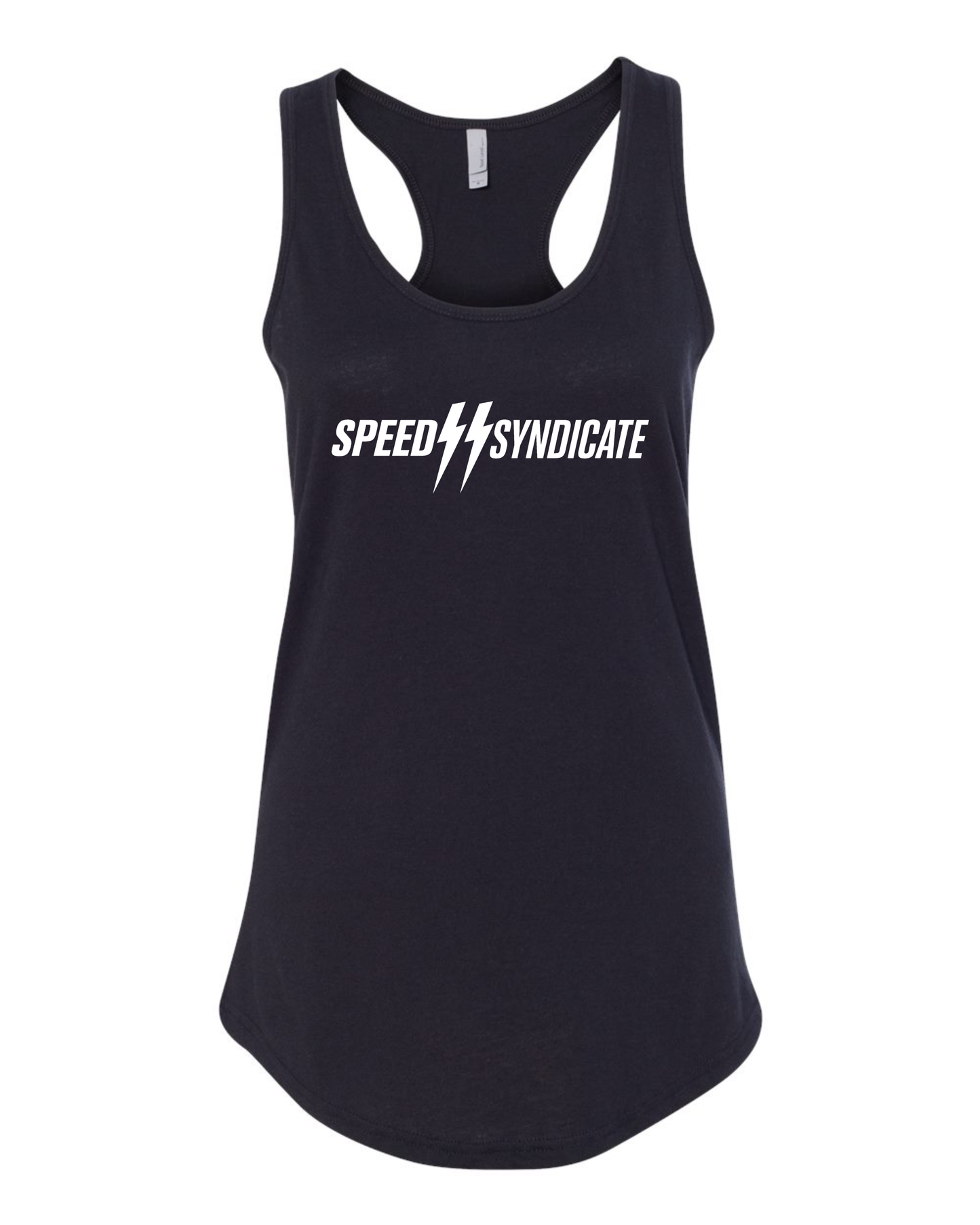 Women's Speed Syndicate White Standard Issue Logo Racerback Tank Top