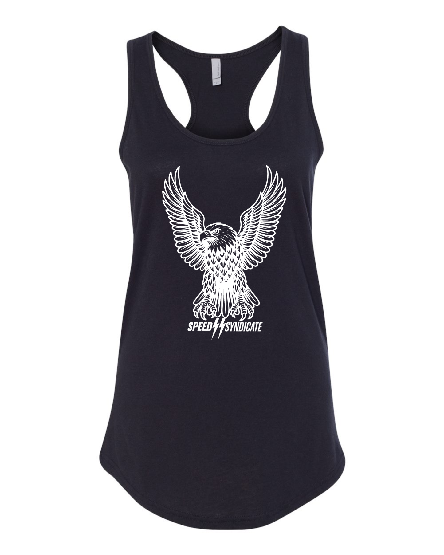 Women's Speed Syndicate White Iron Eagle Racerback Tank Top