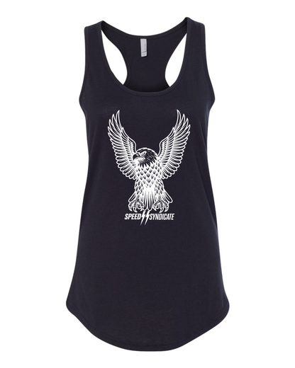 Women's Speed Syndicate White Iron Eagle Racerback Tank Top