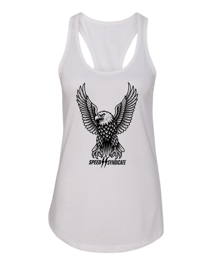 Women's Speed Syndicate Black Iron Eagle Racerback Tank Top