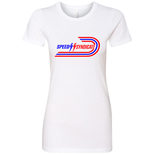 Women's Speed Syndicate Bullet On White Tee -American Performance Motorcycle Tee Shirt
