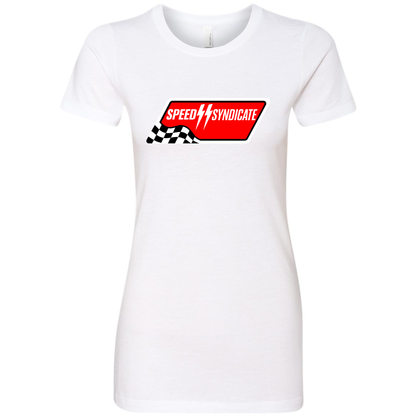 Women's Speed Syndicate Full Synthetic White On White Tee- American Performance Motorcycle Tee Shirt