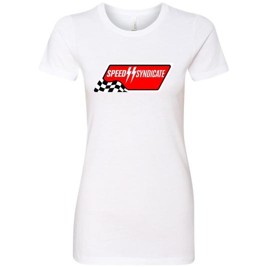Women's Speed Syndicate Full Synthetic White On White Tee- American Performance Motorcycle Tee Shirt