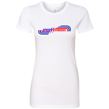 Women's Speed Syndicate Grand National On White Tee -  American Performance Motorcycle Tee Shirt