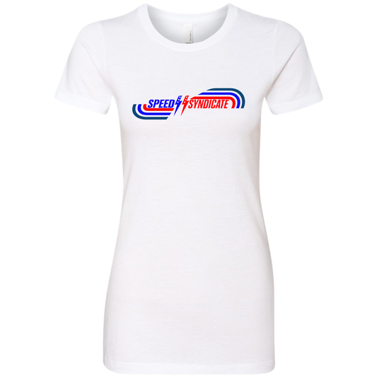 Women's Speed Syndicate Grand National On White Tee -  American Performance Motorcycle Tee Shirt
