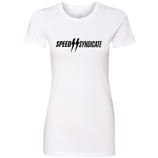 Women's Speed Syndicate Standard Issue Black Logo On White Tee - American Performance Motorcycle Tee Shirt